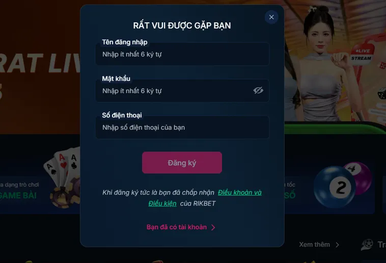 Đăng ký RikBet Quy Trình Khởi Tạo Tài Khoản Cá Cược Chuyên Nghiệp Và An Toàn