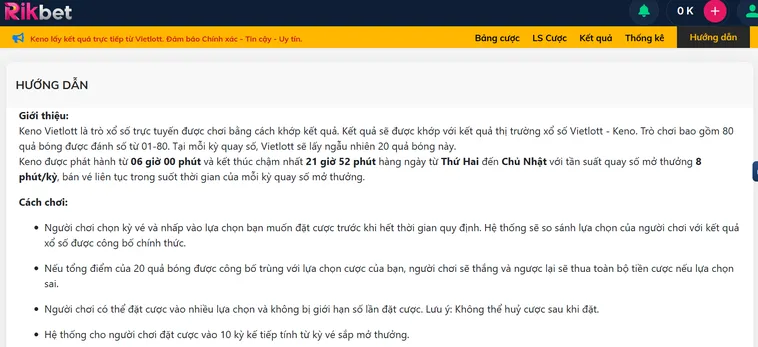 Keno Vietlottt Tại RikBet Quy Trình Đối Soát Kết Quả Và Phân Tích Cơ Cấu Giải Thưởng Jackpot